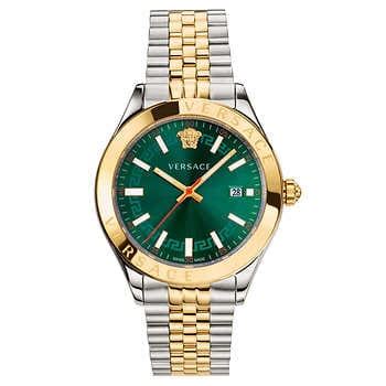 versace hellenyium green sunray watch.